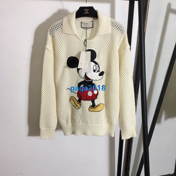 high end women girls knit sweater hollow out cartoon pattern patch lapel neck long sleeve blouse shirt knitwear fashion design pullover, White;black
high end women girls knit sweater hollow out cartoon pattern patch lapel neck long sleeve blouse shirt knitwear fashion design pullover, White;black