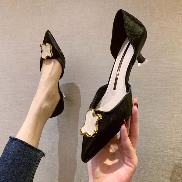 2020 single shoes female pointed stiletto shallow mouth high heels women fashion wild small fresh bridesmaid wedding shoe, Black
2020 single shoes female pointed stiletto shallow mouth high heels women fashion wild small fresh bridesmaid wedding shoe, Black