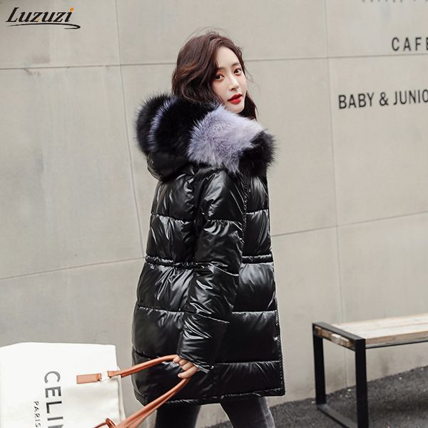 luzuzi fashion women glossy medium long silver down jackets big colorful fur collar hooded coat parka jacket warm womens winter, Black
luzuzi fashion women glossy medium long silver down jackets big colorful fur collar hooded coat parka jacket warm womens winter, Black