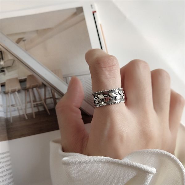 new vintage style 925 sterling silver leaf open rings for women retro wide open statement ring fine jewelry, Black
new vintage style 925 sterling silver leaf open rings for women retro wide open statement ring fine jewelry, Black