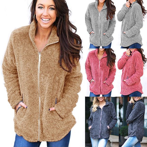 women soft fleece hoodies zipper sherpa sweatshirts autumn winter warm sweater cardigan casual solid hoodie jacket ladies coat clothing, Black
women soft fleece hoodies zipper sherpa sweatshirts autumn winter warm sweater cardigan casual solid hoodie jacket ladies coat clothing, Black