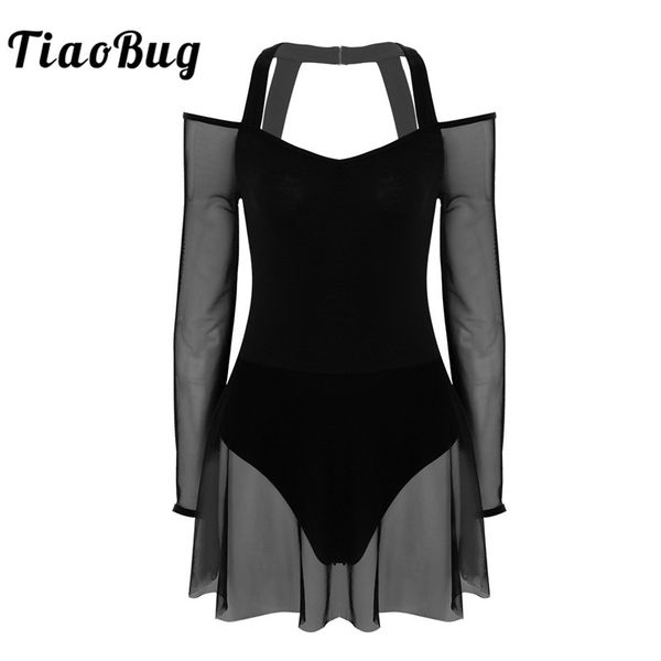 tiaobug women off the shoulder long sleeve halter ballet tutu dress leotard ballerina party bodysuit female lyrical dance wear, Black;red
tiaobug women off the shoulder long sleeve halter ballet tutu dress leotard ballerina party bodysuit female lyrical dance wear, Black;red