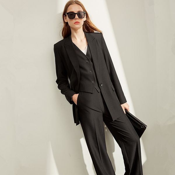 women's suits & blazers suit slim temperament 3 sets of jacket + trousers vest casual formal business customization, White;black
women's suits & blazers suit slim temperament 3 sets of jacket + trousers vest casual formal business customization, White;black