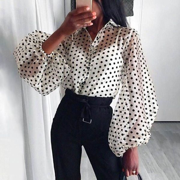blusas 2019 autumn puff sleeve shirt women party mesh blouse ladies vingate polka dot loose sheer tunic famele, White
blusas 2019 autumn puff sleeve shirt women party mesh blouse ladies vingate polka dot loose sheer tunic famele, White
