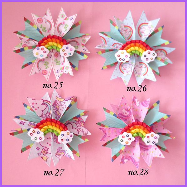 50 girl 3.5" fairy hair bow clip c- unicorn rainbow happy lo dol sur baby, Slivery;white
50 girl 3.5" fairy hair bow clip c- unicorn rainbow happy lo dol sur baby, Slivery;white