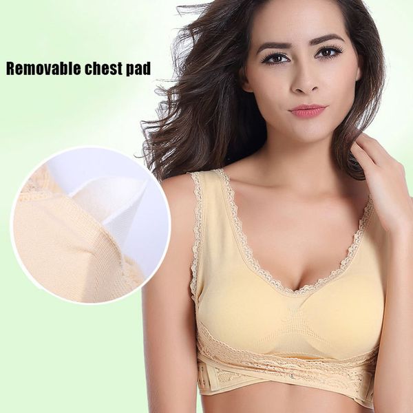 comfy full support bra lace bralette solid side cross brassiere buckle for women ngd88, White
comfy full support bra lace bralette solid side cross brassiere buckle for women ngd88, White