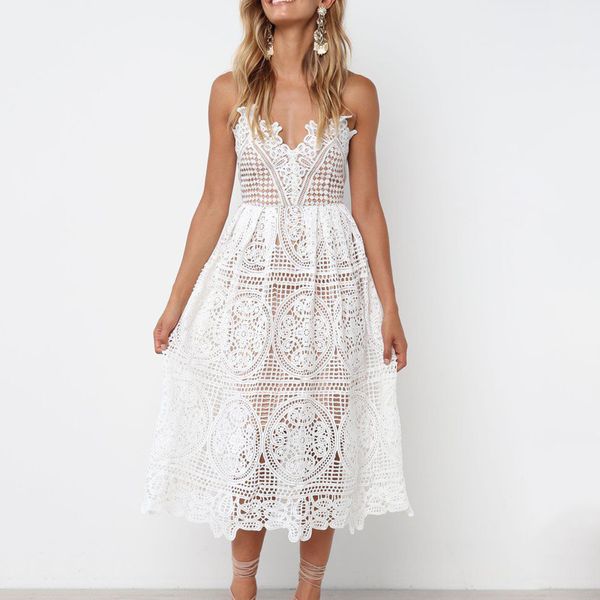 summer white openwork lace beach boho dress robe femme 2019 women vestidos harness long casual dress womens dresses, Black;gray
summer white openwork lace beach boho dress robe femme 2019 women vestidos harness long casual dress womens dresses, Black;gray