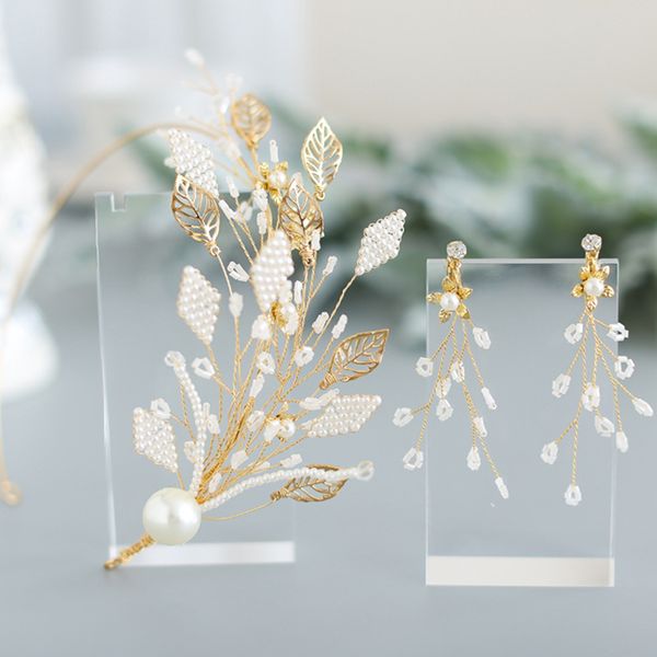 bridal headdress crown gold baroque exquisite pearl handmade hair band no pierced ear clip hair accessories set, Golden;white
bridal headdress crown gold baroque exquisite pearl handmade hair band no pierced ear clip hair accessories set, Golden;white