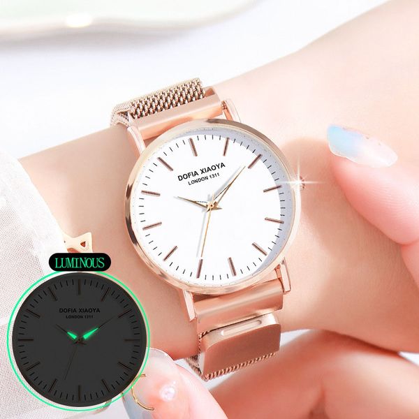 2020 creative starry sky watch women rose golden watch magnet luminous clock hour ladies stainless steel wrist waterproof, Slivery;brown
2020 creative starry sky watch women rose golden watch magnet luminous clock hour ladies stainless steel wrist waterproof, Slivery;brown