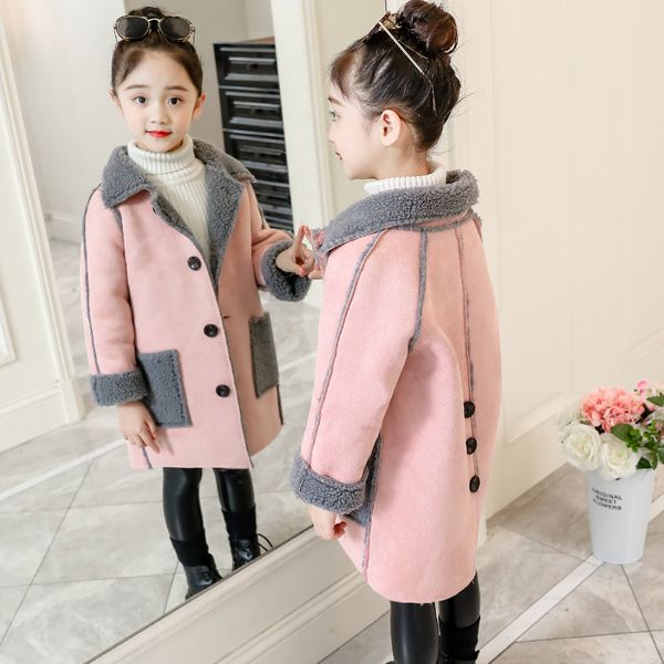 2019 children girl winter coat button big pockets cashmere warm coats girls kids overcoats clothes, Blue;gray
2019 children girl winter coat button big pockets cashmere warm coats girls kids overcoats clothes, Blue;gray
