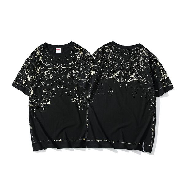 hip hop men t shirt starry sky fashion short sleeve tees casual women tshirt summer crew neck t-shirts 2020, White