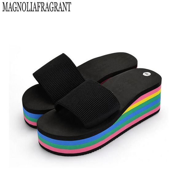 women sandals slippers 2017 new summer fashion rainbow leopard muffin sandals home shoes wedge heels beach z158, Black
women sandals slippers 2017 new summer fashion rainbow leopard muffin sandals home shoes wedge heels beach z158, Black