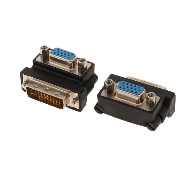 2 pieces 90 degree dvi 24+5 male to 15 pin vga 
2 pieces 90 degree dvi 24+5 male to 15 pin vga