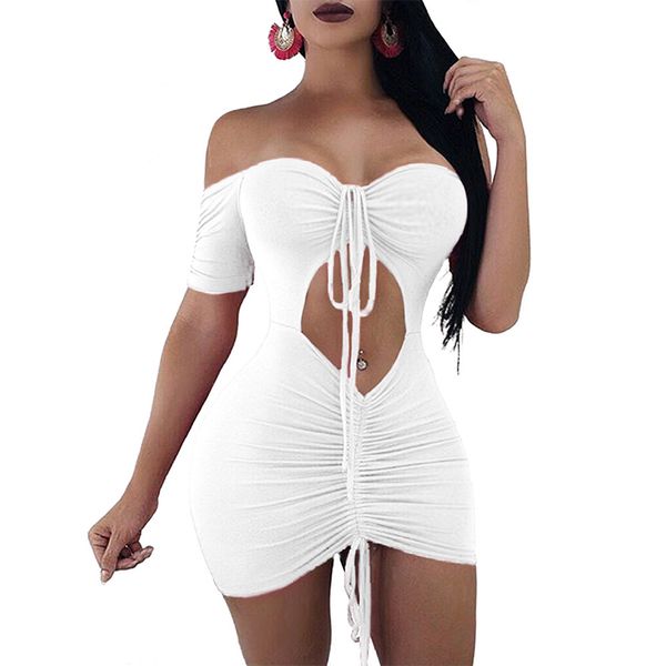 new women bandage dress off shoulder short sleeve tunic bodycon dresses hollow out backless club mini female dress, Black;gray
new women bandage dress off shoulder short sleeve tunic bodycon dresses hollow out backless club mini female dress, Black;gray