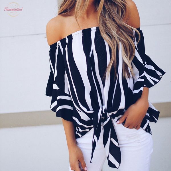 2020 fashion women striped off shoulder regular shirt blouse ladies flare sleeve shirts camisas blusa mujer, White
2020 fashion women striped off shoulder regular shirt blouse ladies flare sleeve shirts camisas blusa mujer, White
