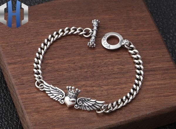 s925 sterling silver thai silver wrist jewelry popular korean wing crown love letter female bracelet, Golden;silver
s925 sterling silver thai silver wrist jewelry popular korean wing crown love letter female bracelet, Golden;silver
