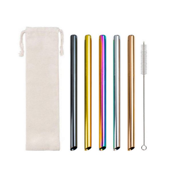 new reusable drinking straw 304 stainless steel straw set metal colorful straw with cleaner brush bar party accessory
new reusable drinking straw 304 stainless steel straw set metal colorful straw with cleaner brush bar party accessory