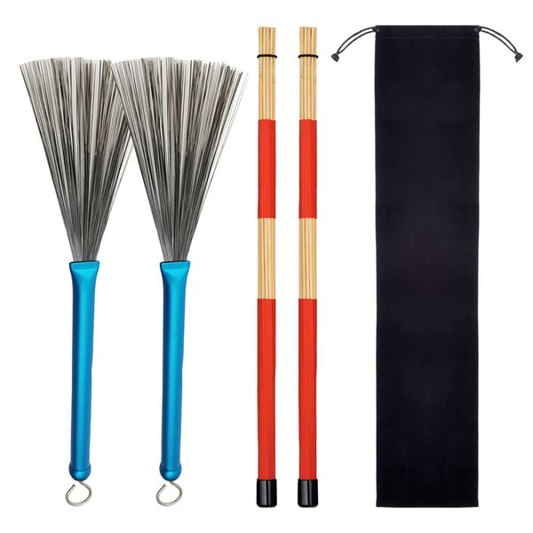 1 set new aluminum alloy handle retractable loop end wire brushes drum sticks for jazz drum musical accessories
1 set new aluminum alloy handle retractable loop end wire brushes drum sticks for jazz drum musical accessories