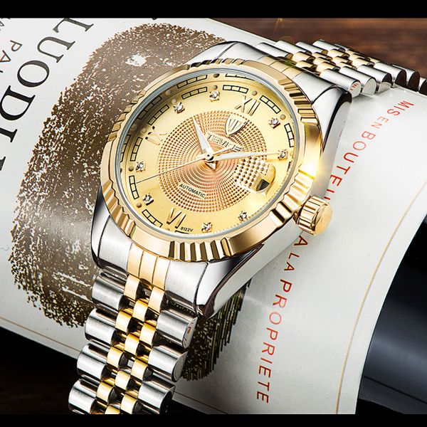 tevise fashion automatic men watch luminous mechanical watches gold dial skeleton men watch business men's wristwatches, Slivery;brown
tevise fashion automatic men watch luminous mechanical watches gold dial skeleton men watch business men's wristwatches, Slivery;brown