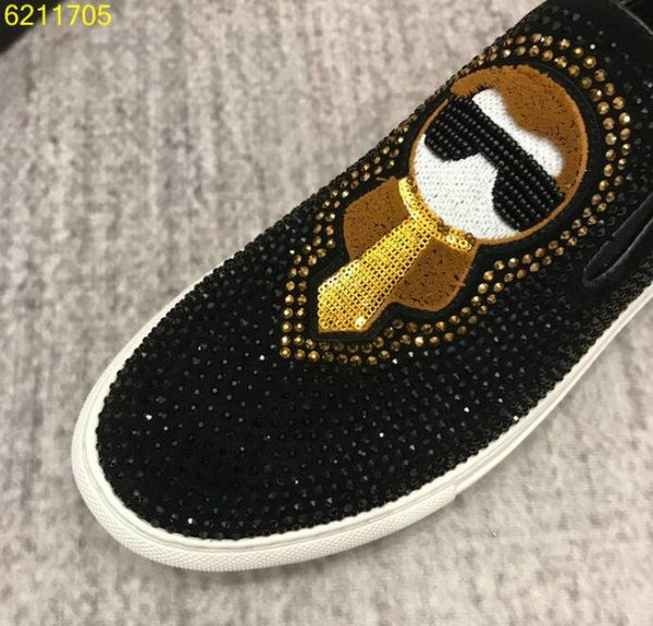 real leather classic men flats sneakers slip on beaded rhinestone crystal runner shoes hombre 38-44, Black
real leather classic men flats sneakers slip on beaded rhinestone crystal runner shoes hombre 38-44, Black