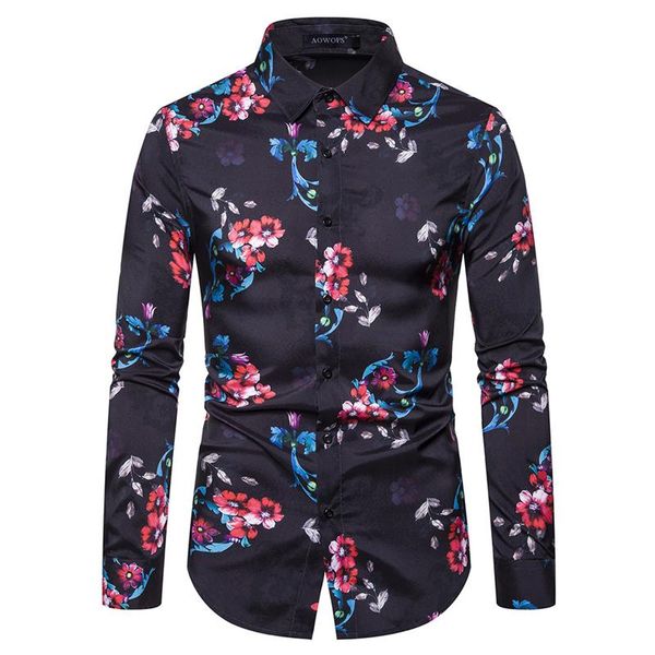 2019 new men's long sleeve casual men shirt fashion flower printed floral shirt turn-down collar fit male men clothing xxl, White;black
2019 new men's long sleeve casual men shirt fashion flower printed floral shirt turn-down collar fit male men clothing xxl, White;black