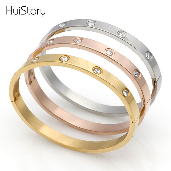 huistory fashion couple titanium steel bracele crystal bangle for party gifts men and women, Black
huistory fashion couple titanium steel bracele crystal bangle for party gifts men and women, Black