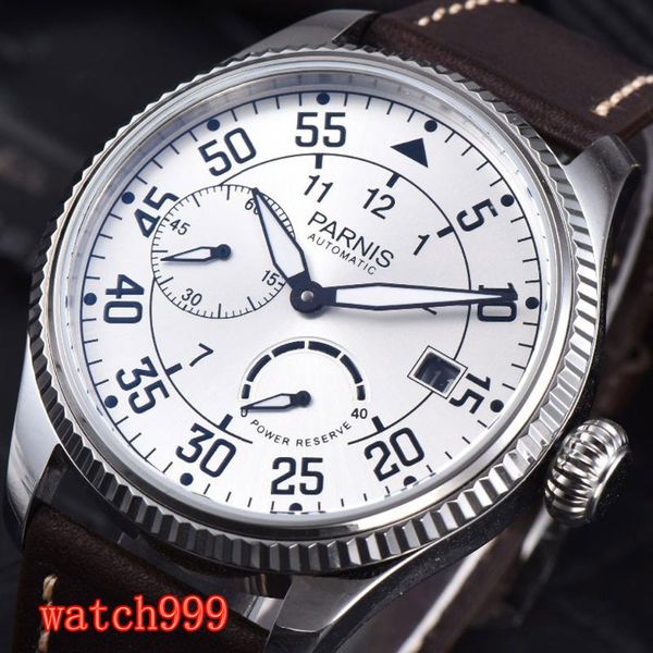 45 mm white dial date sapphire crystal casual men's watch leather strap fashion men's automatic mechanical watches, Slivery;brown
45 mm white dial date sapphire crystal casual men's watch leather strap fashion men's automatic mechanical watches, Slivery;brown