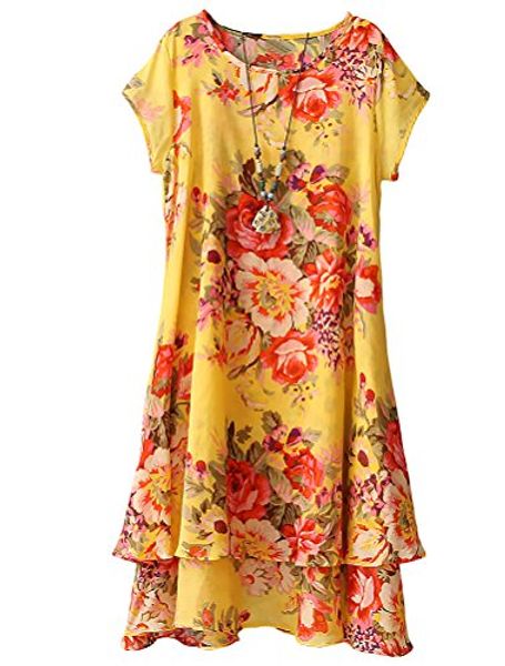 minibee women's summer floral print double layer short sleeve shirt dress swing tunic fit us 0-12, Black;gray
minibee women's summer floral print double layer short sleeve shirt dress swing tunic fit us 0-12, Black;gray
