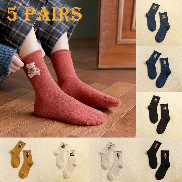5pair women winter cozy cashmere socks male soft comfortable warm elastic wool hosiery solid color thicken floor fluffy sox #35, Black;white
5pair women winter cozy cashmere socks male soft comfortable warm elastic wool hosiery solid color thicken floor fluffy sox #35, Black;white