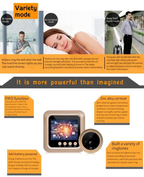 2.4 door peephole viewer camera door eye no disturb doorbell bell security cam 2.0mp pir motion detector
2.4 door peephole viewer camera door eye no disturb doorbell bell security cam 2.0mp pir motion detector