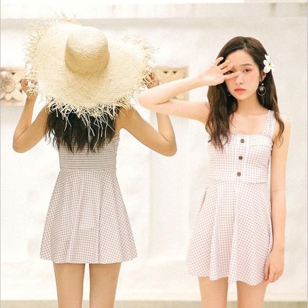 women plaid swim beach dress one piece bathing suit swimwear summer ladies 2019 swimsuit swimming beachwear swimdress suits, White;black
women plaid swim beach dress one piece bathing suit swimwear summer ladies 2019 swimsuit swimming beachwear swimdress suits, White;black
