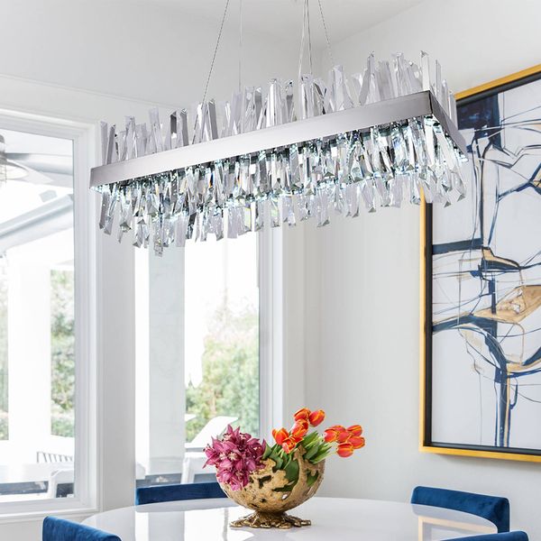 new rectangle crystal chandelier for living room silver dining room lighting fixtures cristal chandeliers pendant lamp 110-220v
new rectangle crystal chandelier for living room silver dining room lighting fixtures cristal chandeliers pendant lamp 110-220v