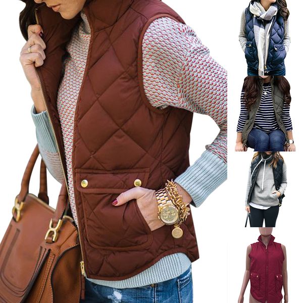 vertvie 2019 new winter women vest casual sleeveless jacket female winter solid zipper warm waistcoat women pockets slim vests, Black;white
vertvie 2019 new winter women vest casual sleeveless jacket female winter solid zipper warm waistcoat women pockets slim vests, Black;white