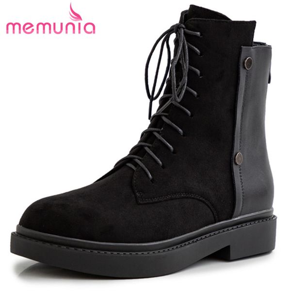memunia 2020 new genuine leather +flock ankle boots for women lace up low heel casual shoes woman autumn winter boots, Black
memunia 2020 new genuine leather +flock ankle boots for women lace up low heel casual shoes woman autumn winter boots, Black