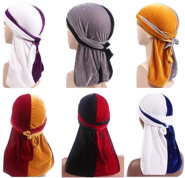 double color velvet turban hat durag hip hop headwear headscarf long tail headwrap skull cap pirate hat bandana for men and women, Blue;gray
double color velvet turban hat durag hip hop headwear headscarf long tail headwrap skull cap pirate hat bandana for men and women, Blue;gray