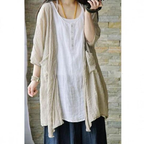 blouse women spring art simple loose sunscreen shirt cotton linen batwing sleeve mori girl plus size kimono blouse top, White
blouse women spring art simple loose sunscreen shirt cotton linen batwing sleeve mori girl plus size kimono blouse top, White