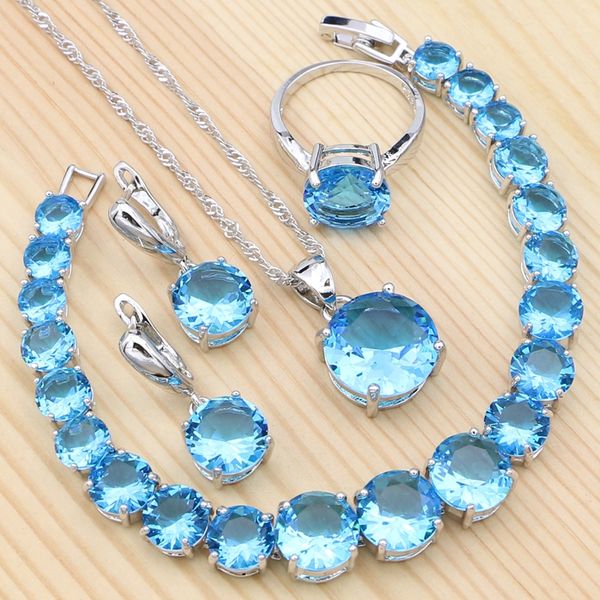 925 silver jewelry sets sky blue cubic zirconia for women party wedding accessories necklace/earrings/pendant/ring/bracelet set
925 silver jewelry sets sky blue cubic zirconia for women party wedding accessories necklace/earrings/pendant/ring/bracelet set