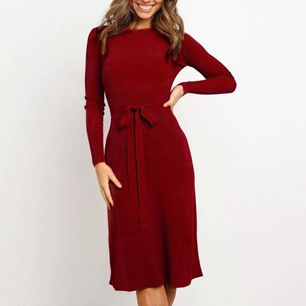 autumn women dresses o neck lace up dress long sleeve elegant 2020 winter new fashion slim casual knitting female dresses, Black;gray
autumn women dresses o neck lace up dress long sleeve elegant 2020 winter new fashion slim casual knitting female dresses, Black;gray