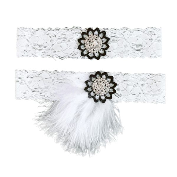 2 pieces women's bride lace flower leg garter floral feather thigh strap, Black;white
2 pieces women's bride lace flower leg garter floral feather thigh strap, Black;white