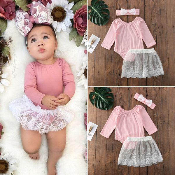 2020 summer newborn baby girls kids clothes long sleeve romper lace skirts headband 3pcs outfit baby clothes set, White
2020 summer newborn baby girls kids clothes long sleeve romper lace skirts headband 3pcs outfit baby clothes set, White