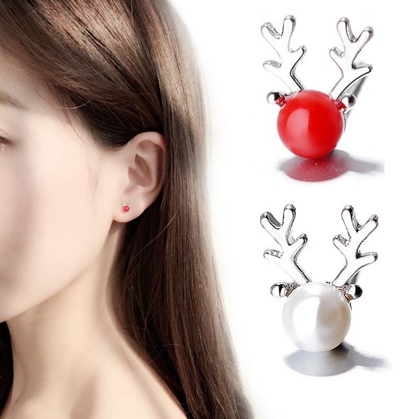 new elegant xmas christmas small pearl deer stud earrings for women and gilr fashion statement ear stud earring, Golden;silver
new elegant xmas christmas small pearl deer stud earrings for women and gilr fashion statement ear stud earring, Golden;silver