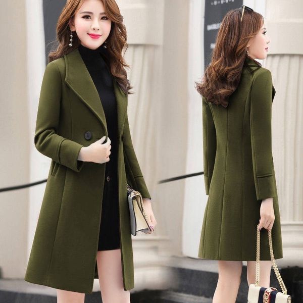 2019 new women outerwear autumn winter clothing fashion warm woolen blends slim female elegant double breasted woolen coat y190926, Black
2019 new women outerwear autumn winter clothing fashion warm woolen blends slim female elegant double breasted woolen coat y190926, Black