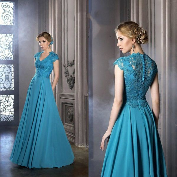 turquoise lace chiffon long mother of the bride dress cap sleeve v neck floor length 2020 classic design a line evening gowns customize, Black;red 
turquoise lace chiffon long mother of the bride dress cap sleeve v neck floor length 2020 classic design a line evening gowns customize, Black;red