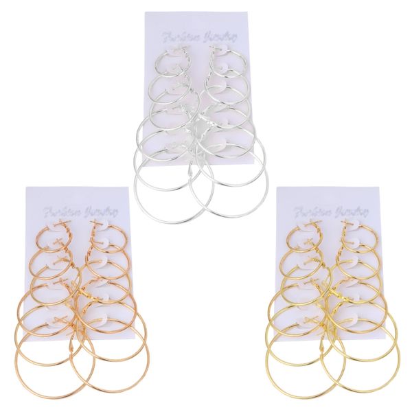 javrick 6pairs/set gold vintage dangle ring big circle earrings women jewelry steampunk hoop earrings ear cilp, Golden;silver
javrick 6pairs/set gold vintage dangle ring big circle earrings women jewelry steampunk hoop earrings ear cilp, Golden;silver