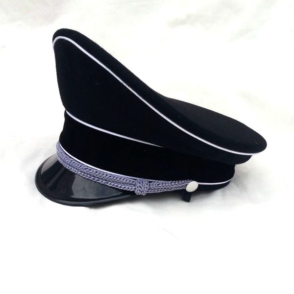 men's ww2 german elite infantry officers wool visor cap hat field black in sizes, Black;white
men's ww2 german elite infantry officers wool visor cap hat field black in sizes, Black;white