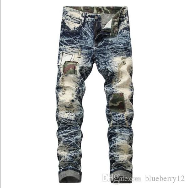 mens jeans hole patch distressed new slim denim trousers european and american style asian size, Blue
mens jeans hole patch distressed new slim denim trousers european and american style asian size, Blue