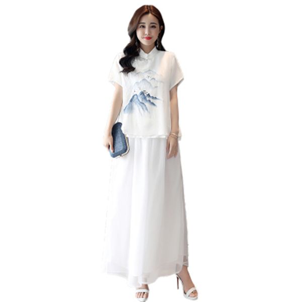 national wind disc buckle cotton suit womens two piece set 2019 han costume vintage buckle chinese style cotton embroidery, White
national wind disc buckle cotton suit womens two piece set 2019 han costume vintage buckle chinese style cotton embroidery, White