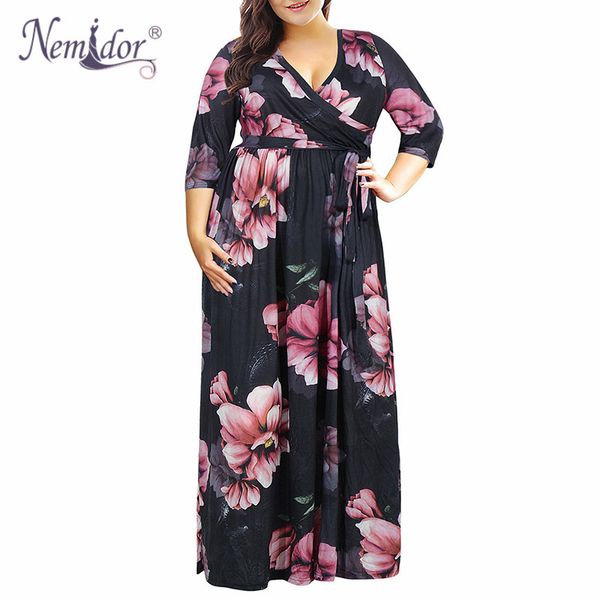 nemidor 2019 women elegant v-neck short sleeve vintage 50s casual dress plus size 7xl 8xl 9xl floral print party long maxi dress, Black;pink
nemidor 2019 women elegant v-neck short sleeve vintage 50s casual dress plus size 7xl 8xl 9xl floral print party long maxi dress, Black;pink