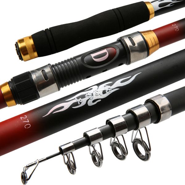 fishing rod 2.1m-3.6m portable frp short pole fishing rods outdoor far throw