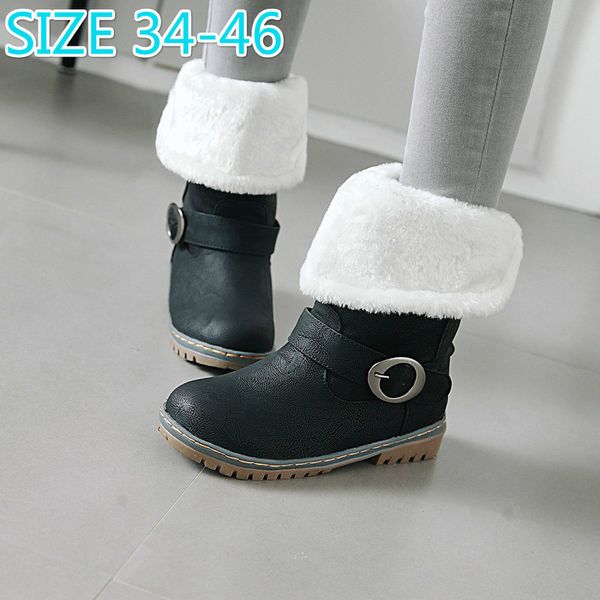 round toe pu ankle boots for women slip on rubber flat platform boots for women winter short snow shoes, Black
round toe pu ankle boots for women slip on rubber flat platform boots for women winter short snow shoes, Black